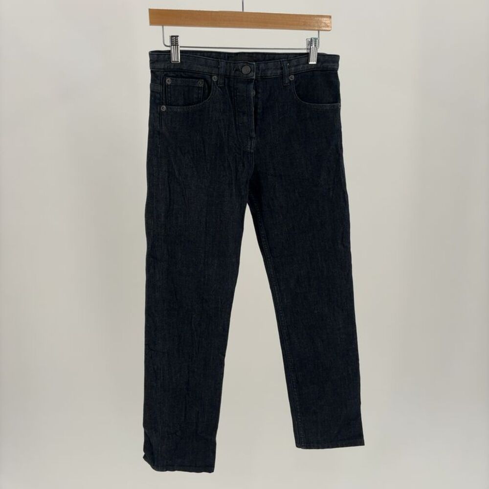 The Row Women's Dark Blue Cotton Blend Mid Rise Straight-Leg Denim Jeans Size 2